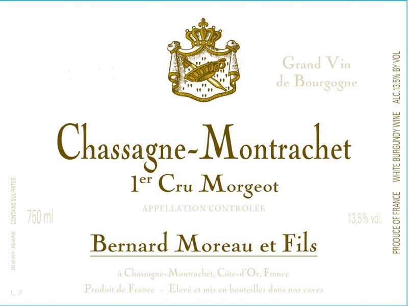 Bernard Moreau Chassagne Montrachet 1er Cru Morgeot