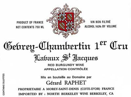 Gerard Raphet Gevrey Chambertin Lavaus St Jacques 1er Cru