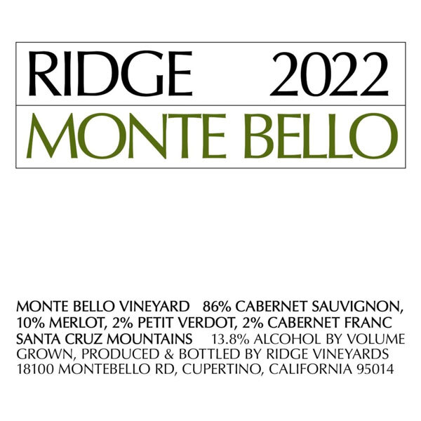 Ridge Monte Bello Red 2022