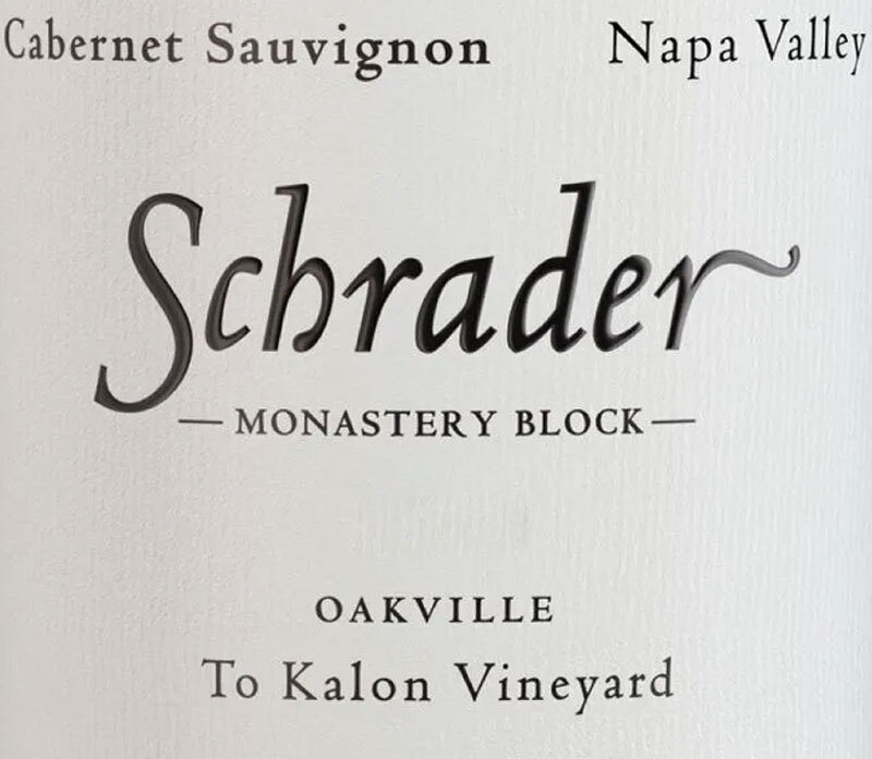 Schrader Monastery Block To Kalon Cabernet Sauvignon