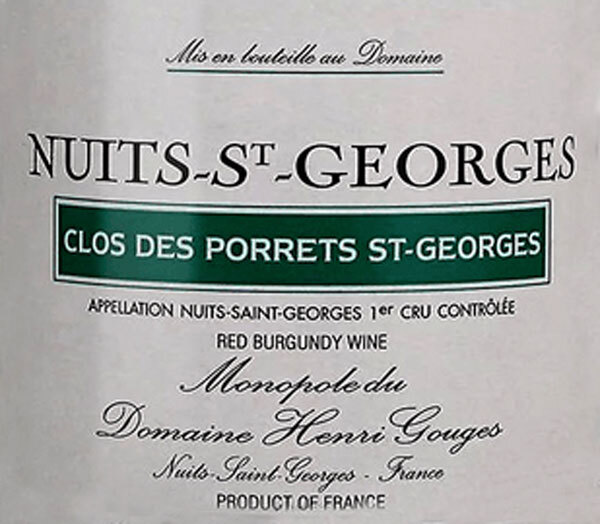 Domaine Henri Gouges Nuits Saint Georges 1er Cru Clos des Porrets St Georges