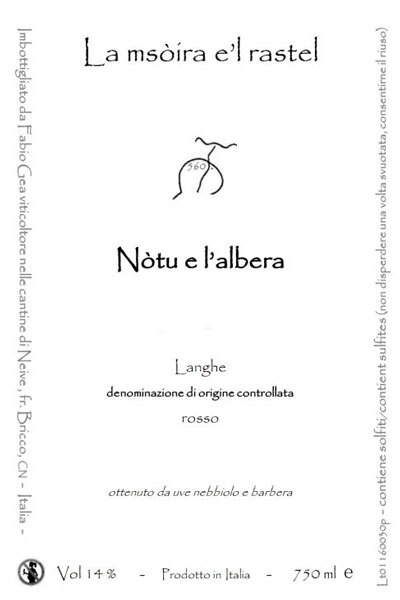 Fabio Gea Notu E L Albera Nebbiolo Barbera Langhe