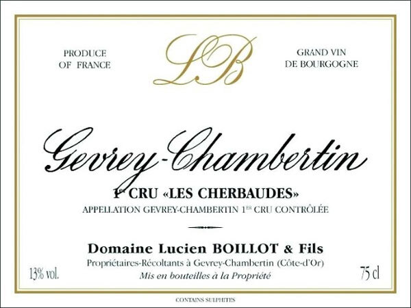 Lucien Boillot Gevrey Chambertin Les Cherbaudes 1st cru